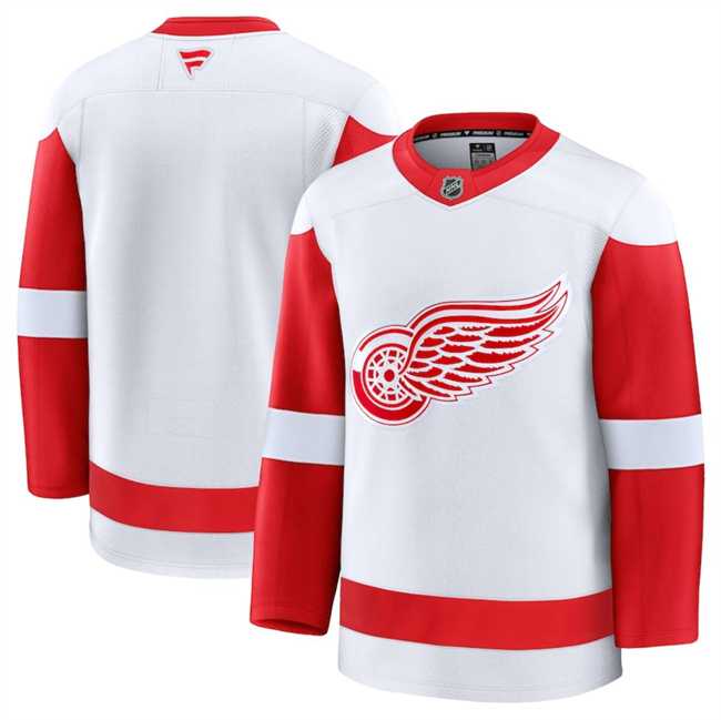 Men%27s Detroit Red Wings Blank White 2024-25 Away Stitched Hockey Jersey Dzhi